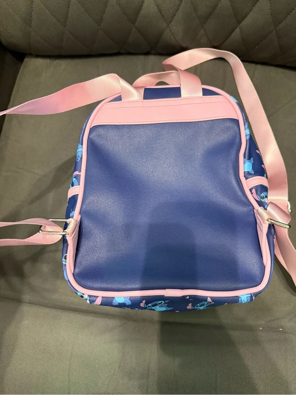 Stitch Disney Kids Mini Backpack - Navy Blue with Pink Trim